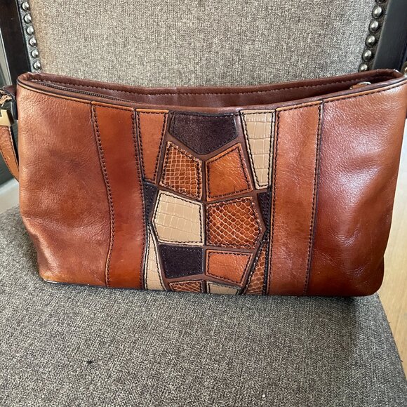 Etienne Aigner patchwork horsebit accent leather bag - Picture 2 of 9